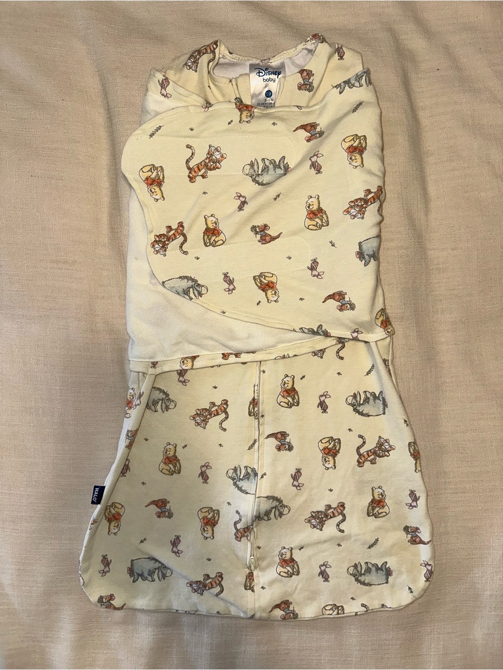 Disney Winnie the Pooh 100% Cotton Halo Sleep Sack 0.5 TOG - Size S, 3-6months